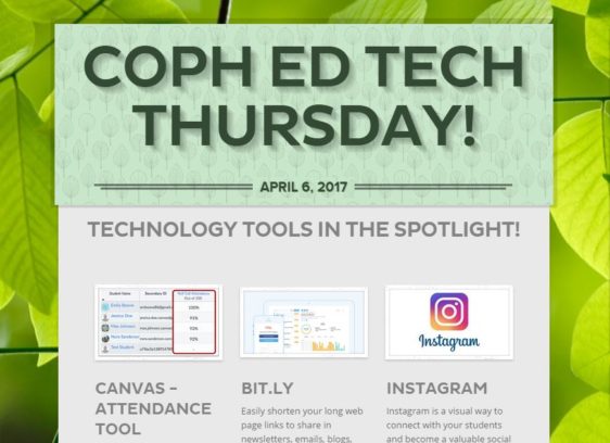 COPH ED Tech Thursday Newsletter