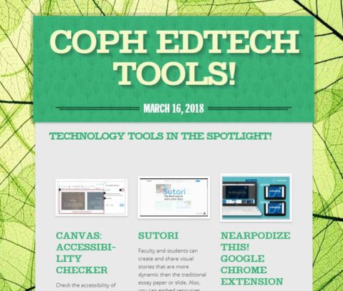 COPH ED TECH newsletter image