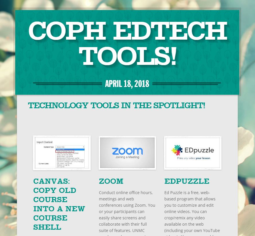 Ed Tech newsletter screenshot