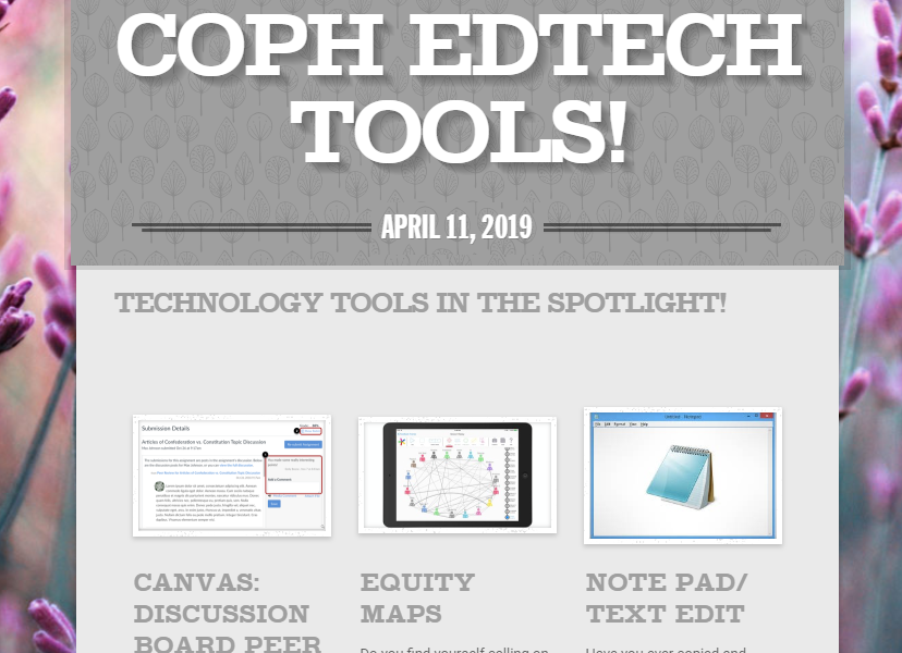 COPH ED Tech Image of newsletter